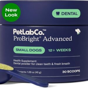 PetLab Co. ProBright Advanced Dental Powder - Dog Breath Freshener - Teeth Cleaning Made Easy – Targets Tartar & Bad Breath - Packaging May Vary - Formulated for Small Dogs
