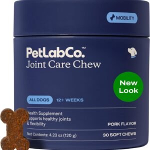 Petlab Co. Joint Care Chews for Dogs - High Levels of Glucosamine, Green Lipped Mussels, Omega 3 and Turmeric - Hip and Joint Supplement for Dogs to Actively Support Mobility, Packaging May Vary