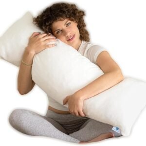 Pharmedoc Body Pillow, Pregnancy Pillows, Side Sleeper Pillow, Long, Memory Foam Pillow, Air White