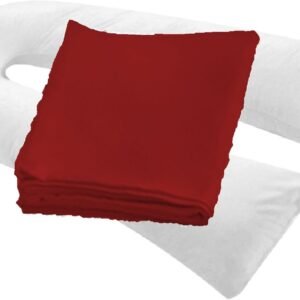 Pregnancy Full Body Pillow Cover U-Shaped – Universal Fit U Replacement Cover for Maternity Pillow (Burgundy)