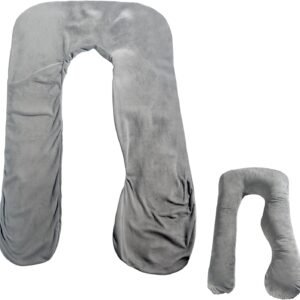 Pregnancy Pillow Cover Compatible with Pharmedoc,Unique U-Shape Design,Soft and Breathable,Grey,1PC(Cover Only)