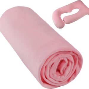 Pregnancy Pillow Cover u Shaped, 57 "x 28" Pregnant Woman Replacement Pillowcase, Velvet Replacement Pillowcase, Double Zipper Cotton Fabric, Super Soft (Pink-Only Pillowcases)