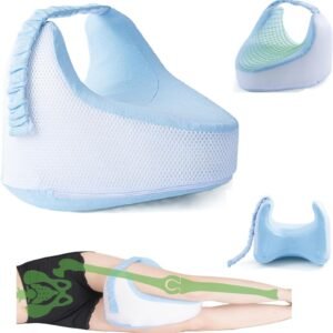 Pregnancy Pillow for Side Sleepers & Sciatica Pain Relief, Memory Foam Knee Body Pillow with Adjustable Strap for Back Hip Pain & Spine Alignment