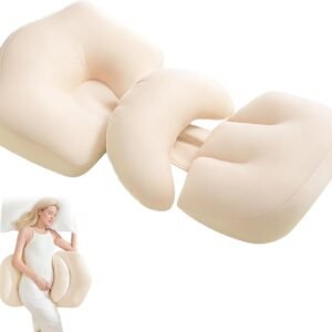 Pregnancy Pillow for Sleeping, Portable Maternity Pillow Double-Side, Belly, Hip, Back Support for Pregnant Women, Maternity Wedge Pillow for Reducing Pregnancy Fatigue- Detachable & Washable