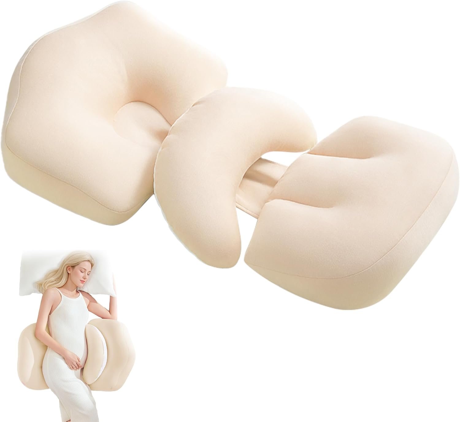 Pregnancy Pillow for Sleeping, Portable Maternity Pillow Double-Side, Belly, Hip, Back Support for Pregnant Women, Maternity Wedge Pillow for Reducing Pregnancy Fatigue- Detachable & Washable