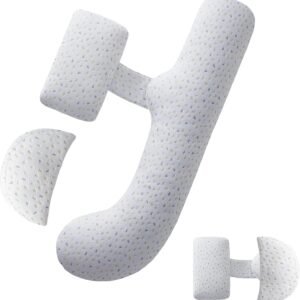 Pregnancy Pillow for Sleeping, SEEDNUR Maternity Pillow Support for Back, Legs, Belly, HIPS, Pregnancy Body Pillow with Detachable & Adjustable Cover, Pregnancy Pillow for Women Relieve Fatigue & Pain