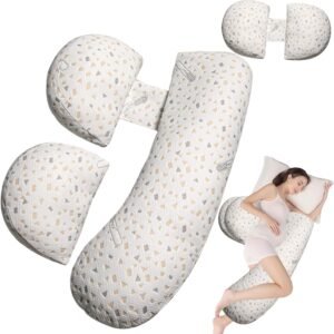 Pregnancy Pillow for Women - Maternity Pillow for Back Pain Relief & Full Body Support, Soft Sleeping Pillow with Removable Cover for Side Sleepers and Pregnancy
