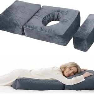 Pregnancy Pillows for Sleeping, 45.3 Inch Pregnancy Massage Pillow Full Body Pillow with Removable Cover & Leg Pillow, Support for Back, Legs, Belly, HIPS for Pregnant Women