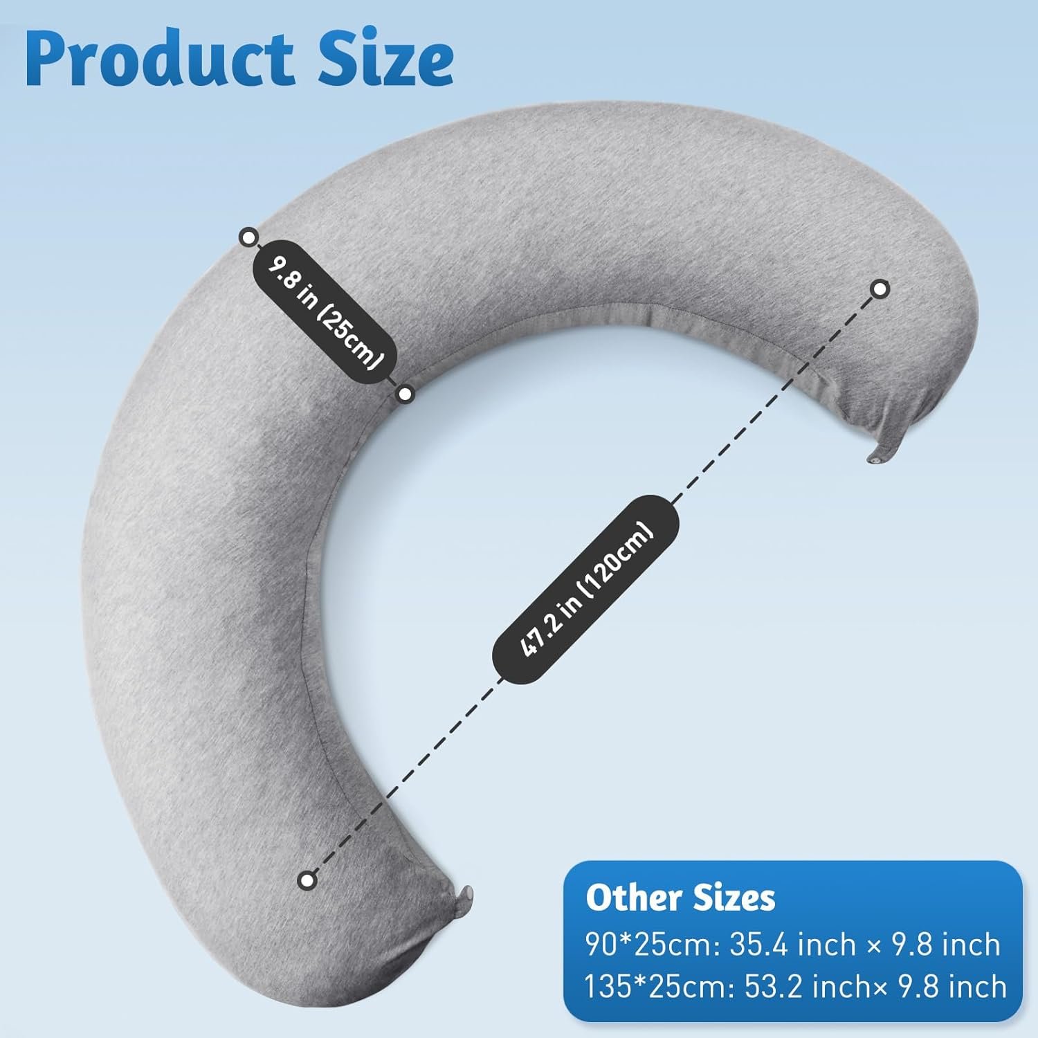 Pregnancy Pillows for Sleeping, C-Shaped Maternity Pillow for Pregnant Women with Adjustable Firmness, Body Pillow, Full Body Support for Side Sleepers, Head, Neck, Belly, 47.2’’ x 9.8'' - Image 2