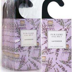 ROSE COTTAGE Large 12 Packs Lavender Hanging Closet Deodorizer Air Freshener Long Lasting Scented Sachets Smell Goods for House