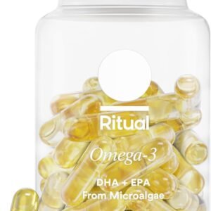 Ritual Omega 3 - Vegan - Science-Backed Dose of DHA & EPA Fatty Acids in 2:1 Ratio, Bioavailable, Brain and Heart Health Support, Minimal Burp-Back, Sustainably Sourced Microalgae, 30 Day Supply