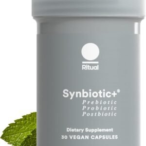 Ritual Synbiotic+ Probiotic, Prebiotic, Postbiotic, 3-in-1 Supplement for Gut Health and Digestive Support, Regularity, Bloat, Immune*, Vegan Delayed-Released Daily Capsule, Women and Men, 30 Day