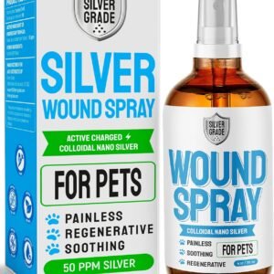 SILVER GRADE Wound Spray for Pets – Colloidal Silver Wound Care for Dogs & Cats – Helps with Skin Irritation, Hot Spots, Rashes, Scratching, Itch, Bites & Burns – Use a Dog Cone – 4 oz