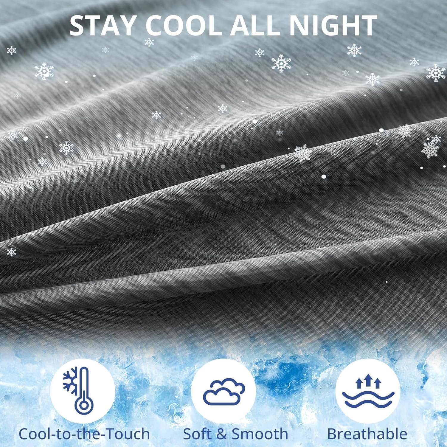 Sasttie Cooling Pregnancy Pillow Cover, 57-inch U Shaped Pregnancy Pillow Case, Fits 55 to 57 Inch Maternity Pillow, Grey (No Pillow Insert) - Image 2