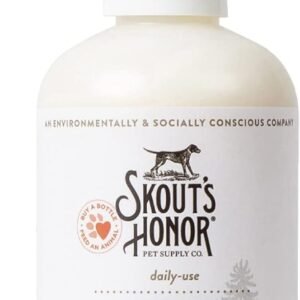 Skout's Honor Probiotic Pet Detangler Spray - Hydrating & Conditioning with Avocado Oil, 97% Natural, Paraben & Sulfate-Free, softens for a More brushable Coat, Daily Use, 8oz, Dog of The Woods