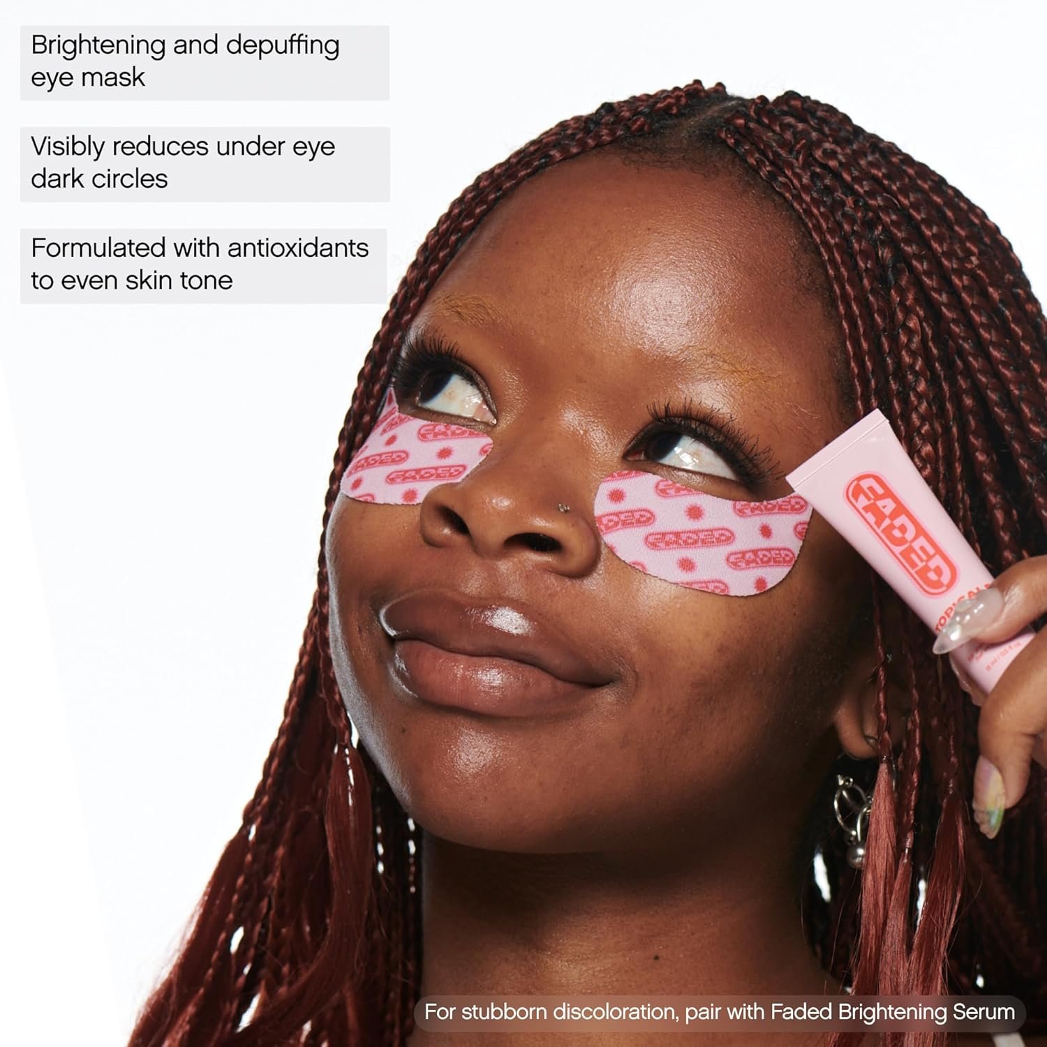 Topicals Faded Brightening Under Eye Masks | Patches to Depuff, Hydrate, Brighten and Cool | Reduce Dark Circles and Fine Lines | Contains Kojic Acid, Caffeine and Niacinamide (Set of 6) - Image 2