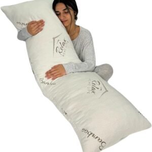 Ultra-Luxury Full Size Body Pillow All USA Best Shredded Memory Foam & Cool-Vent Viscose of Bamboo Cover | Long Cuddle Size for Pregnancy, Side, & Stomach Sleepers | Adult 20 x 54