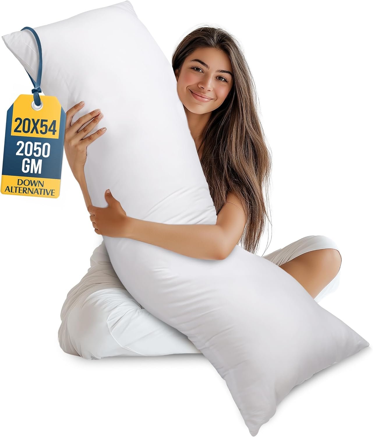 Utopia Bedding Full Body Pillow for Adults (White, 20 x 54 Inch), Long Pillow Insert for Sleeping, Ideal for Side Sleepers