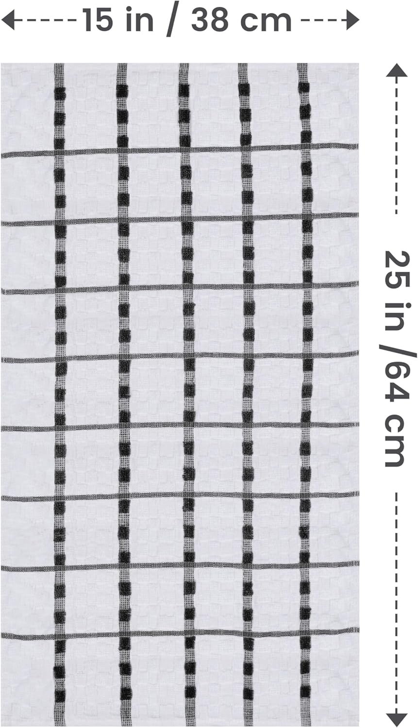 Utopia Towels - Kitchen Towels 12 Pack, 15 x 25 Inches, 100% Ring Spun Cotton Super Soft and Absorbent Linen Dish, Tea and Bar Towels Set, Black - Image 2