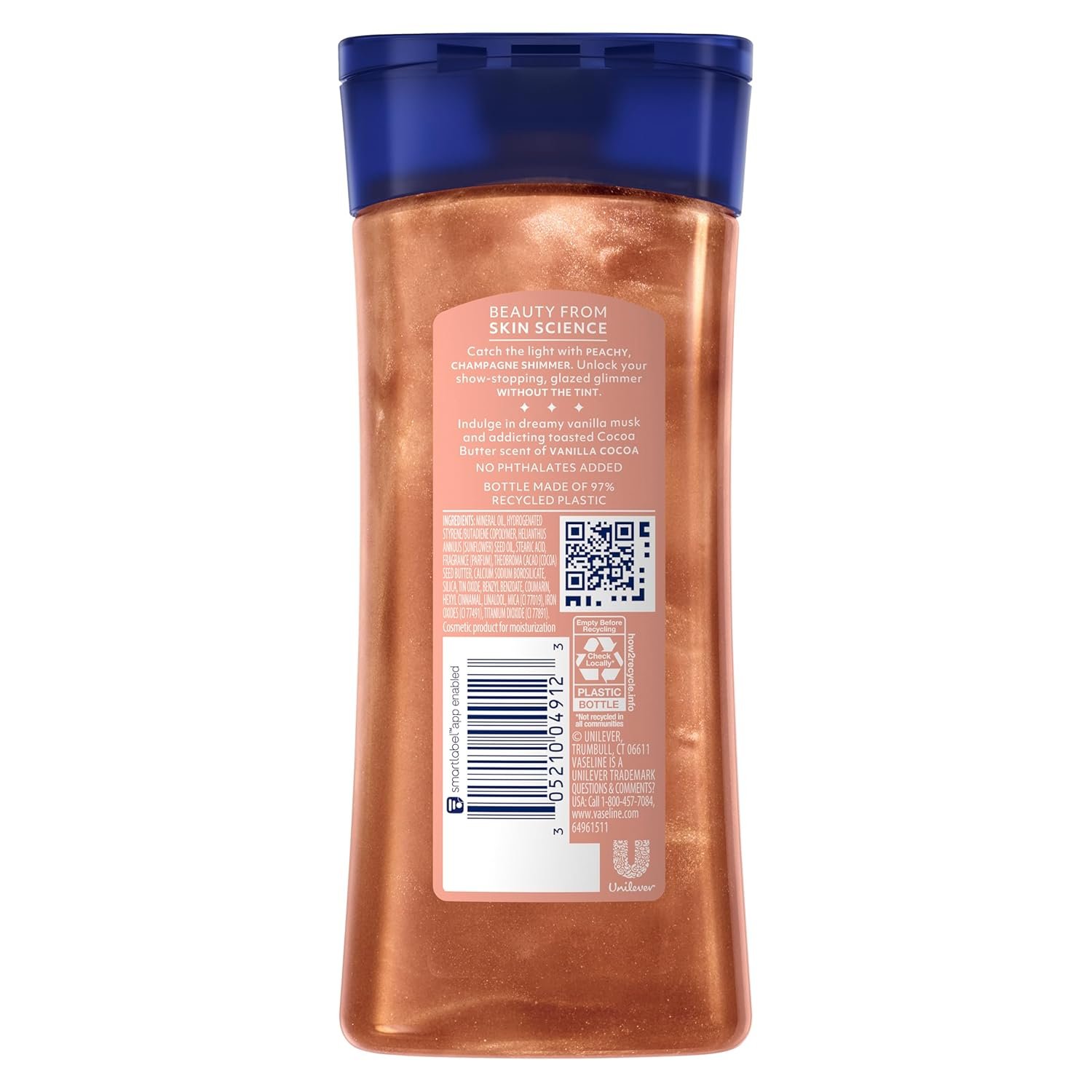 Vaseline Glazed and Glisten Sunlit Glow Body Gel Oil Vanilla Cocoa Shimmering with Ultra-Hydrating Lipids and 100% Pure Cocoa Butter, 6.8 Oz - Image 2