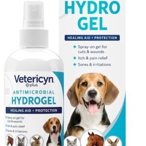 Vetericyn Plus Dog Wound Care Hydrogel Spray | Healing Aid and Wound Protectant, Sprayable Gel to Relieve Dog Itchy Skin, Safe for All Animals. 8 Ounces