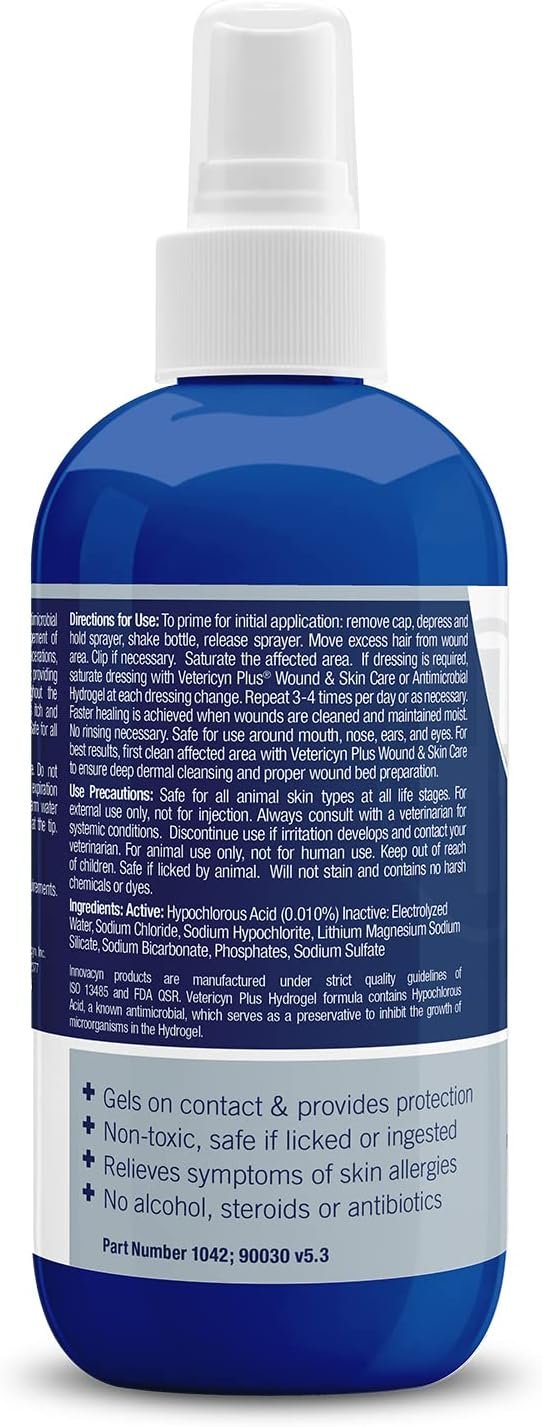 Vetericyn Plus Dog Wound Care Hydrogel Spray | Healing Aid and Wound Protectant, Sprayable Gel to Relieve Dog Itchy Skin, Safe for All Animals. 8 Ounces - Image 2