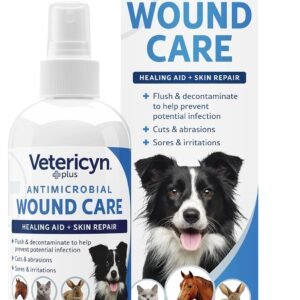 Vetericyn Plus Dog Wound Care Spray | Healing Aid and Skin Repair, Clean Wounds, Relieve Dog Skin Allergies, Safe for All Animals. 8 ounces
