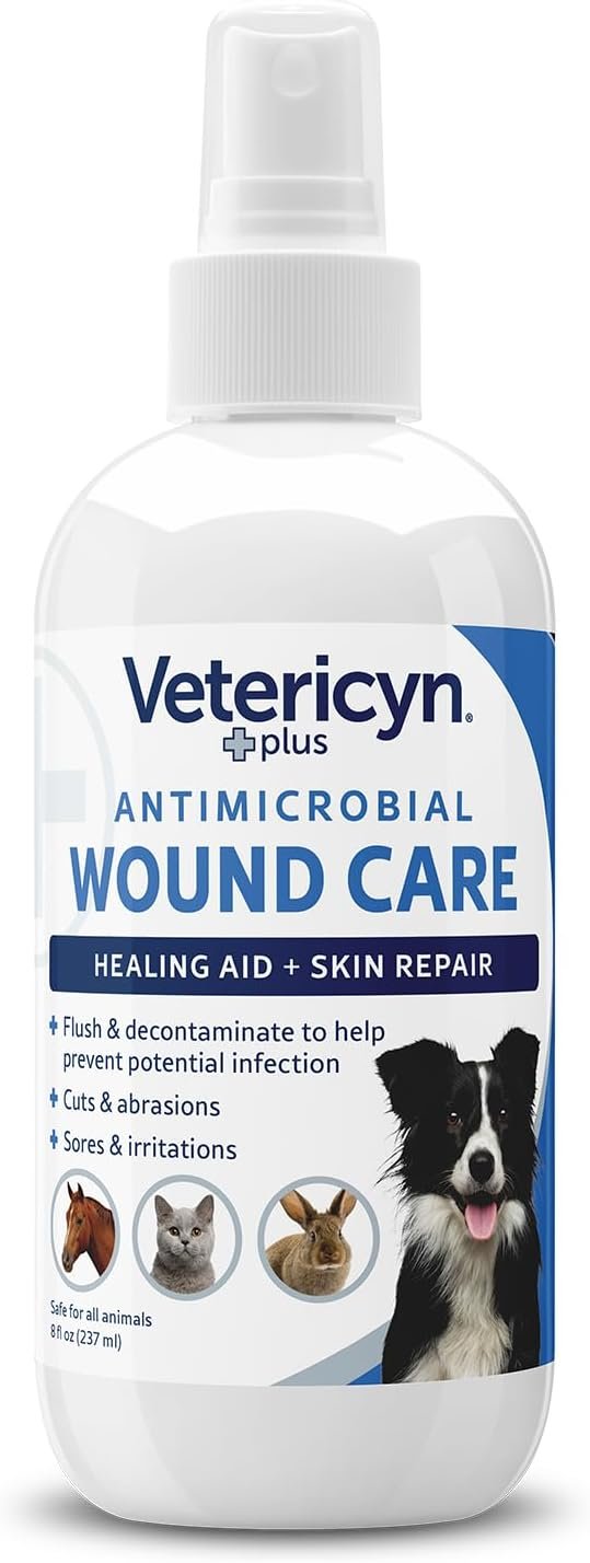 Vetericyn Plus Dog Wound Care Spray | Healing Aid and Skin Repair, Clean Wounds, Relieve Dog Skin Allergies, Safe for All Animals. 8 ounces - Image 2