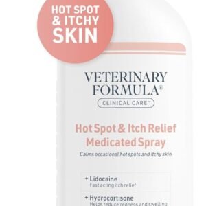 Veterinary Formula Clinical Care Hot Spot & Itch Relief Medicated Spray, 8oz – Easy to Use Spray for Dogs & Cats – Helps Alleviate Sensitive Skin, Scratching, and Licking of Coat (1 Pack)