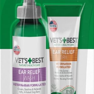 Vet's Best Dog Ear Cleaner Kit - Multi-Symptom Ear Relief - Wash & Dry Treatment - Alcohol-free
