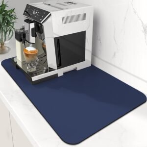WISELIFE Coffee Mat Super Absorbent Dish Drying Mat Bar Accessories Match with Coffee Machine Large Drying Mats for Kitchen Counter 12" W x 19" L, Blue