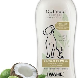 Wahl USA Dry Skin & Itch Relief Pet Shampoo for Dogs – Oatmeal Formula with Coconut Lime Verbena Scent & Pet Friendly Formula, 24 Oz - Model 820004A