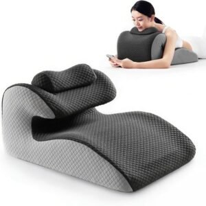 Wedge Pillow for Adult Play, Butt Cushion for Couples, Intimacy Pillow Memory Foam - for Couples & Pregnancy, Butt Positioning Pillow for Deeper Comfort Two Fabrics are Available (Light Gray-2)