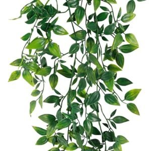Whonline Fake Hanging Plants, Artificial Small Potted Plants for Indoor Outdoor Aesthetic Office Living Room Shelf Decor (1 Pack)