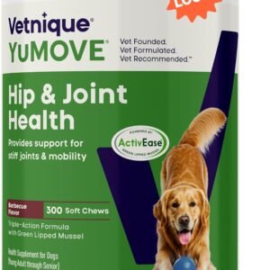 YuMOVE Dog Joint Supplement, Hip and Joint Supplement for Dogs with Glucosamine for Dogs, Hyaluronic Acid, Green Lipped Mussel and Omega 3, Dog Hip and Joint Aches and Stiffness (300 Soft Chews)