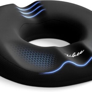 ZIKEE Dual U-Shaped Donut Pillow for Tailbone Pain, Hemorrhoid Pillow for Sitting with Pressure Relief Hole & Slope Design, Donut Seat Cushion for Coccyx, Postpartum & Post Surgery Sitting Relief
