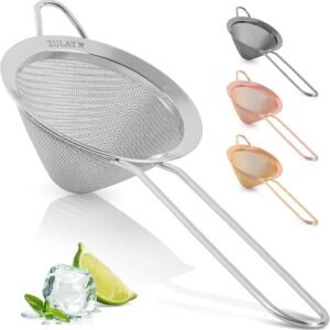 Zulay Kitchen 304 Stainless Steel Fine Mesh Strainer 3.35 in - Strainers Fine Mesh, Tea Strainers for Loose Tea - Perfect for Tea, Cocktails, Juicing, Drinks, Liquids, Matcha, Coffee & More