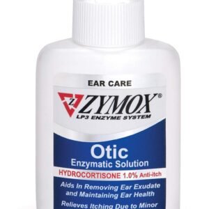 Zymox Otic Enzymatic Solution for Dogs and Cats to Soothe Ear Infections with 1% Hydrocortisone for Itch Relief, 1.25oz