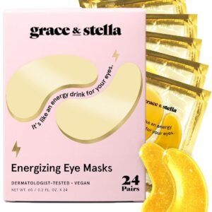 grace & stella Award Winning Under Eye Mask - Birthday Gifts for Women - Gel Eye Patches for Dark Circles, Puffy Eyes, Undereye Bags - Gifts for Mom - Travel Essentials - Vegan (24 Pairs, Gold)