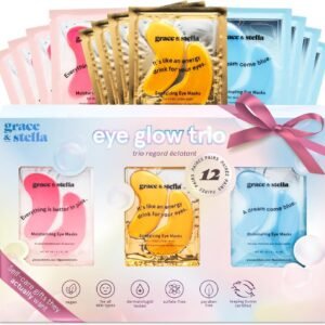 grace & stella Under Eye Patches (12 pairs) Eye Masks for Puffy Eyes and Dark Circles - Gifts for Her, Bridesmaids, Birthdays, Bachelorette Party, Self Care Gifts for Women - Vegan Cruelty-Free