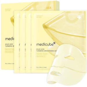 medicube Jelly Gel Mask with Brightening Kojic Acid Turmeric | Overnight Face Mask for Glass Glow Skin | Elasticity, Hydrating, Firming and Radiance Boosting | Korean Skincare, 28g x 4ea