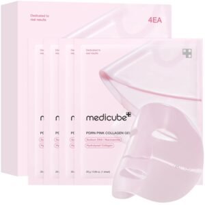 medicube Jelly Gel Mask with Salmon DNA PDRN Pink Collagen | Overnight Face Mask for Glass Glow Skin | Elasticity, Hydrating, Firming and Moisturizing | Korean Skincare, 28g x 4ea