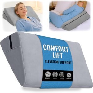 sokoro Bed Wedge Pillow for Sleep Apnea, GERD Acid Reflux Snoring Relief, Pregnancy Side Sleeper Pillow for Adults Seniors Neck Pain Back Sleeping, Leg Elevation Pillows for After Surgery Gifts, Grey