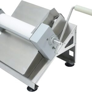 12 Inch Stainless steel Manual Dough sheeter,adjustable thickness from 1-15mm, suitable for pizza dough, equipped with anti-slip feet and resin rollers, easy to disassemble and store, space-saving