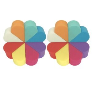 16pcs Double-sided Makeup Sponges Beauty Blending Puff for Foundation and Face Powder Dry and Wet Use Cosmetic Cushion Puff for Professional and Daily Makeup Random Color