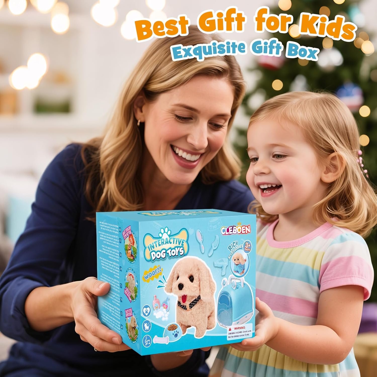 14pcs Robot Dog Toys for Kids Girls Boys 3-6, Realistic Electronic Interactive Plush Toy Dog with Walk & Bark, Pretend Play Puppy Pet Care Playset, 3 4 5 6 Year Old Girl Birthday Gift Ideas - Image 8