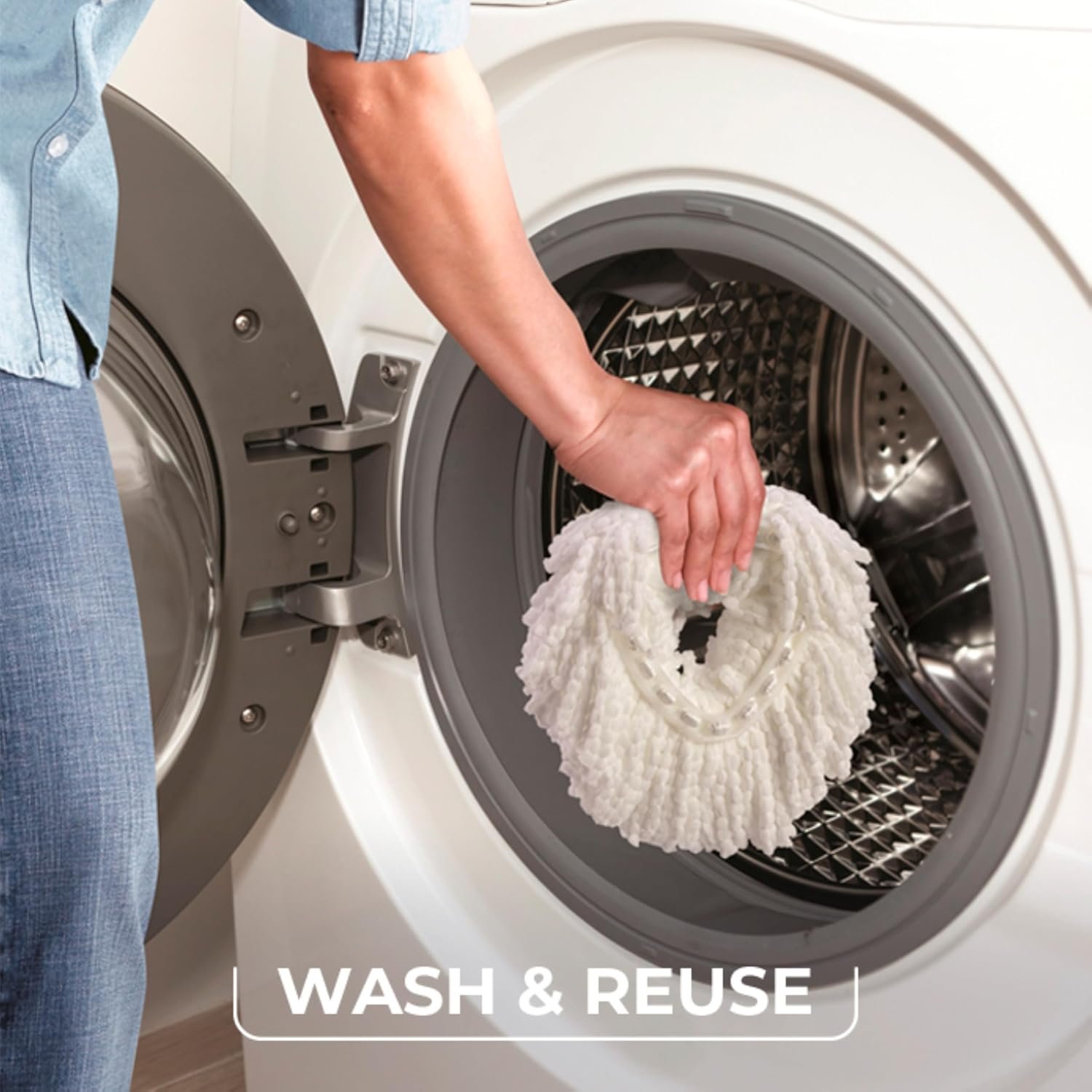 O-Cedar EasyWring Microfiber Spin Mop, Bucket Floor Cleaning System, Red, Gray, Standard - Image 3