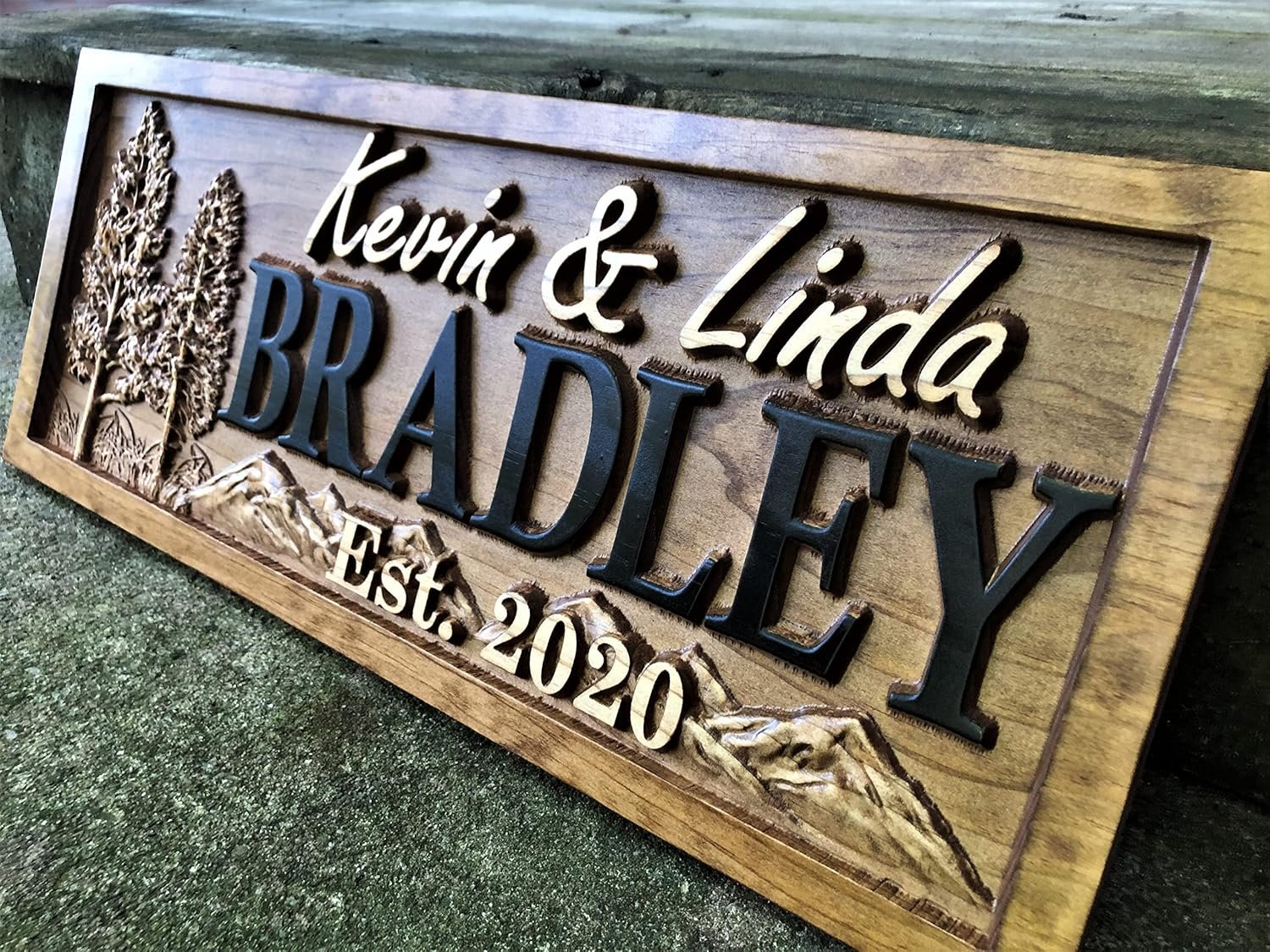 Custom Cabin Sign | Personalized Wood Sign | Cabin & Mountain Decor | Man Cave & Lake House Decor | Rustic 3D Cottage Sign | Family Name Sign - Image 3