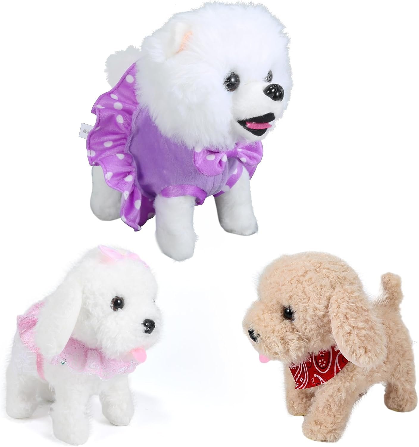 Interactive Walking Plush Puppy Toy Dog, Remote Control Electronic Robot Dog Realistic Wagging Tail, Rich Grooming Set, Gift Toy for Girls & Boys, Kids Age 3, 4, 5, 6 (Accessories Updated) - Image 4