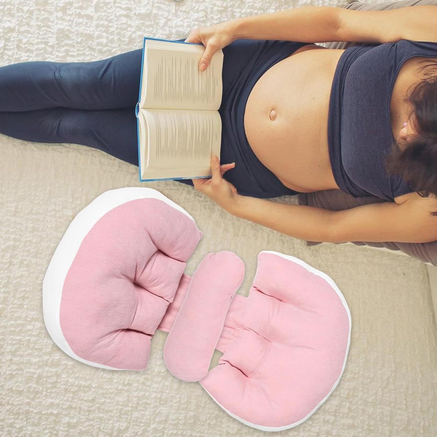 Pregnancy Pillow Maternity U Shaped Body Pillow for Women Side Sleeping Waist and Belly Support Pink for Pregnancy Sleep and Back Relief - Image 6